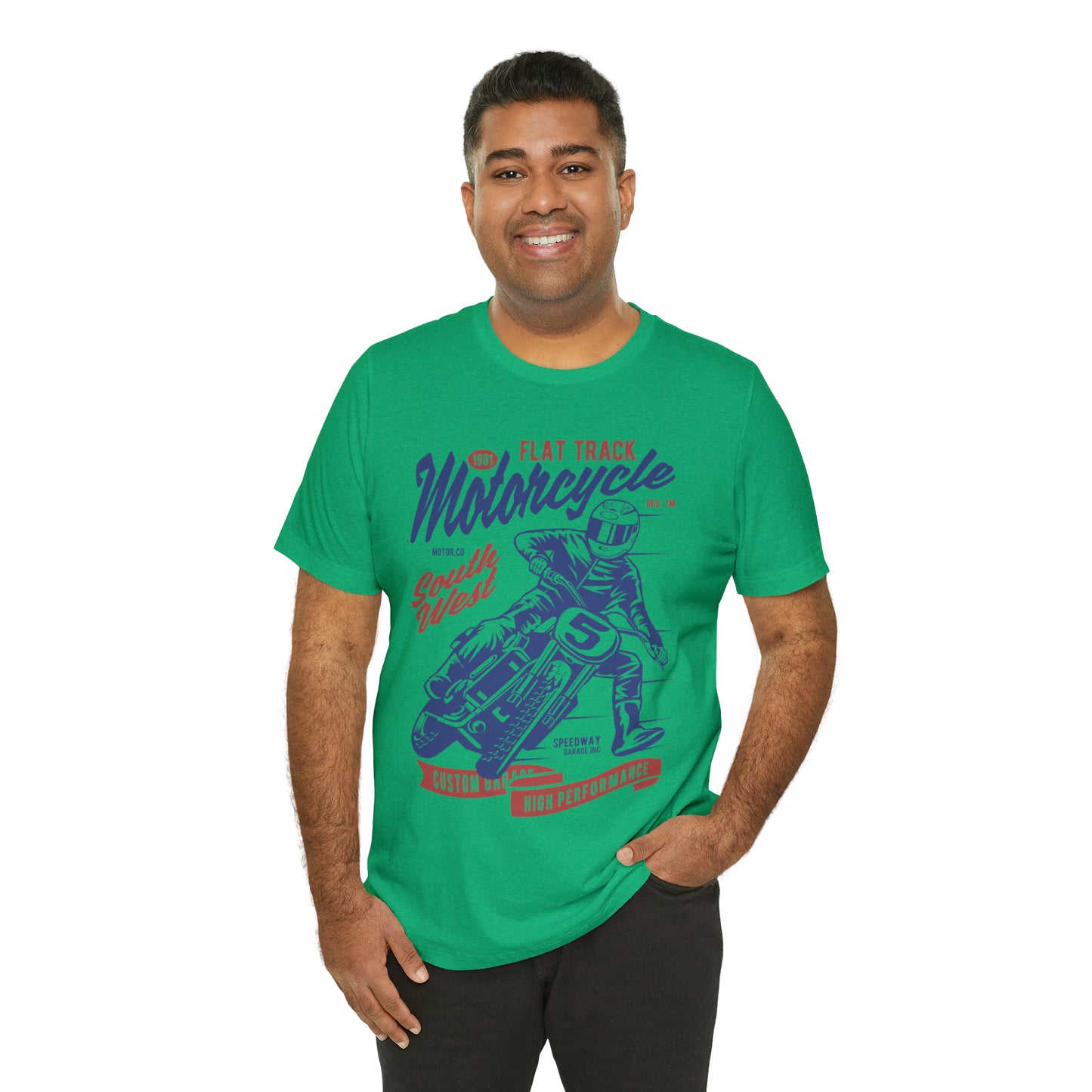 FLAT TRACK MOTORCYCLE - Unisex Jersey Short Sleeve Tee