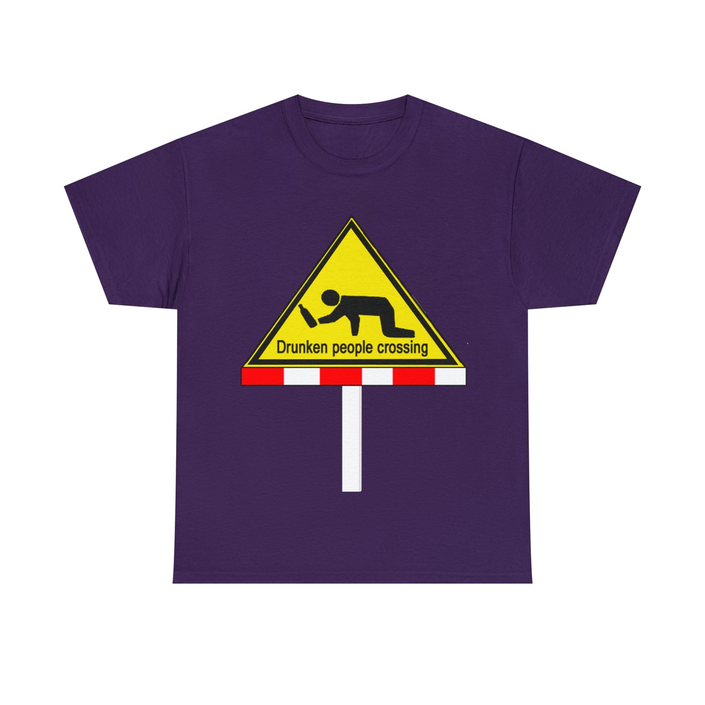 DRU**** PEOPLE CROSSING FUNNY SIGN T-SHIRT - Unisex Heavy Cotton Tee - AUS