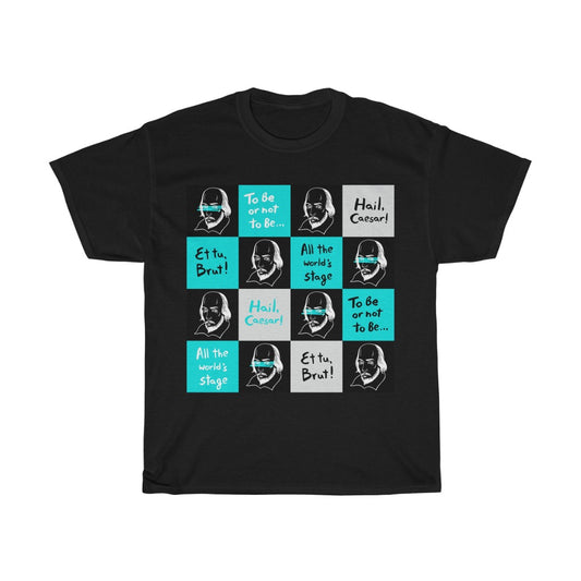 SHAKESPEARE Squares (dark) - Unisex Heavy Cotton Tee